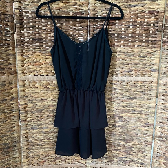 TOBI Little Black Lace Layered Dress - Picture 1 of 4